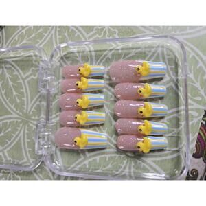 Rubber ducky handmade nails custom made